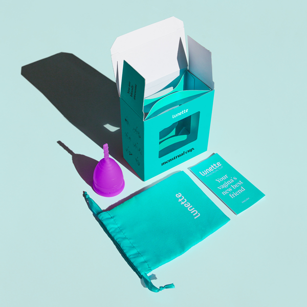 Lunette Menstruationskappe Verpackung und Inhalt
